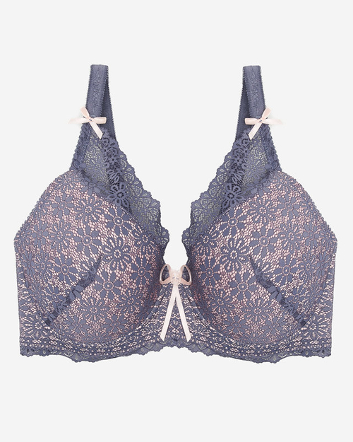 Рожевий бюстгальтер з фіолетовим мереживом