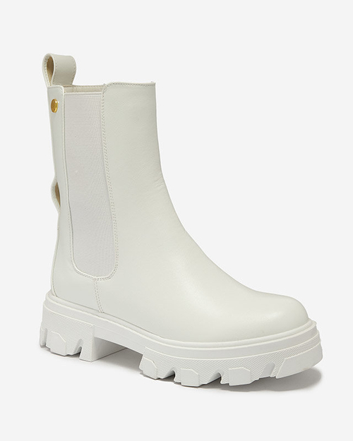 OUTLET Жіночі високі черевики білого кольору Vyvieva- Взуття