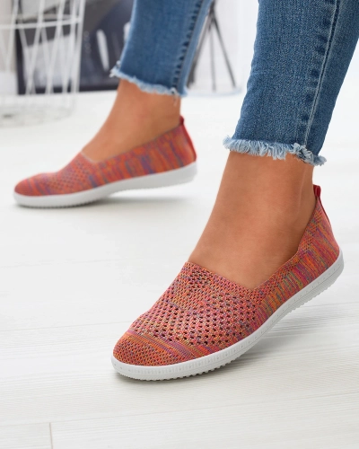 Ažurové vícebarevné látkové nazouvací tenisky Sadola - Obuv