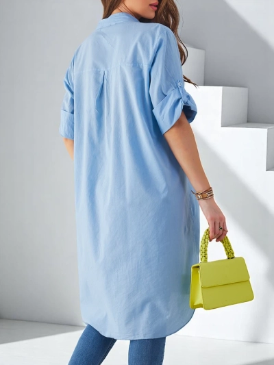 Royalfashion Bavlněná dlouhá oversize košile pro ženy