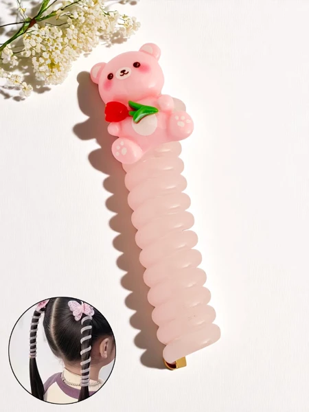 Royalfashion Gumička do vlasů pružina s medvídkem Teddy Twist