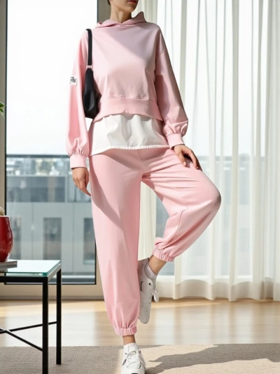 Royalfashion Жіночий бавовняний комплект з вставкою у вигляді сорочки