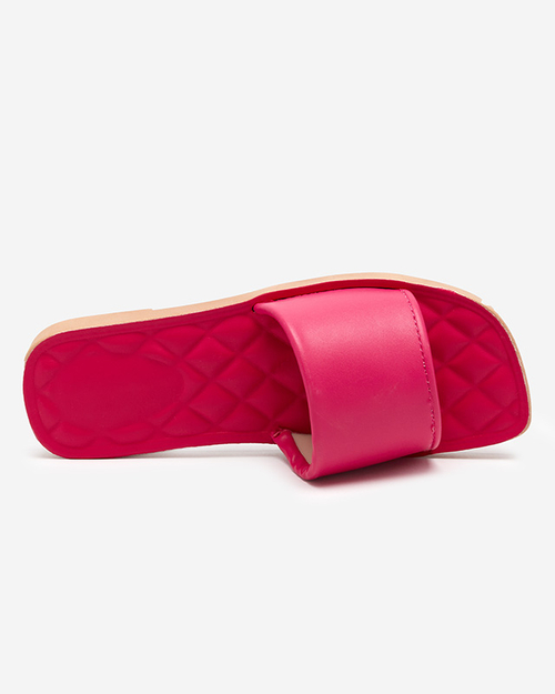 Шльопанці кольору фуксія зі стьобаною устілкою Parekis