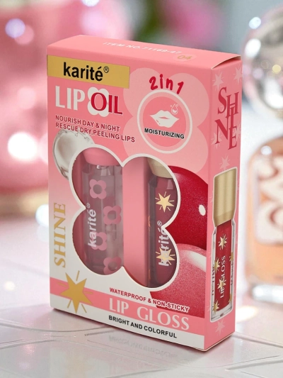 Блиск з блискітками та безбарвний блиск 2в1 Lady Bug