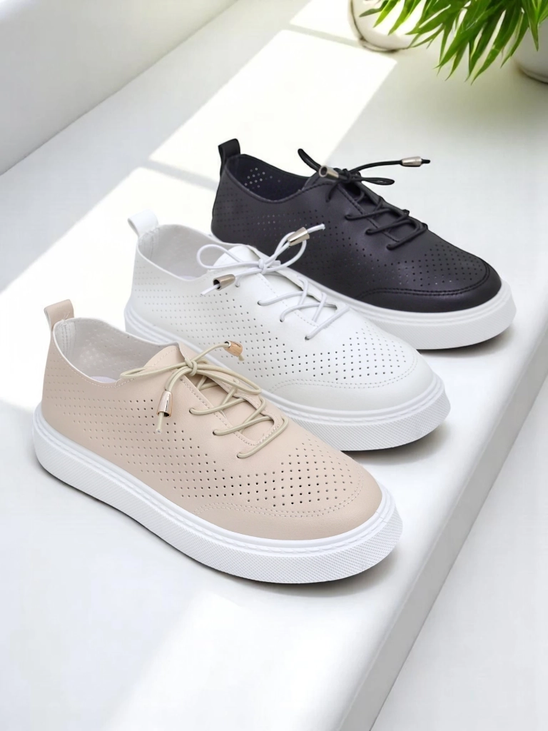 Royalfashion Dámské perforované sportovní šněrovací boty Vaned