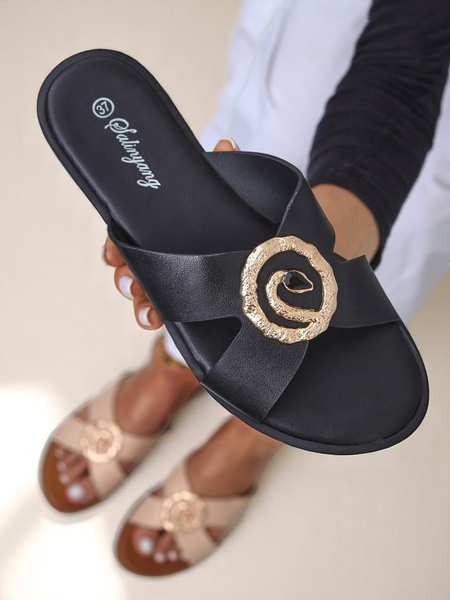 Royalfashion Dámské pantofle na ploché podrážce Golden Step