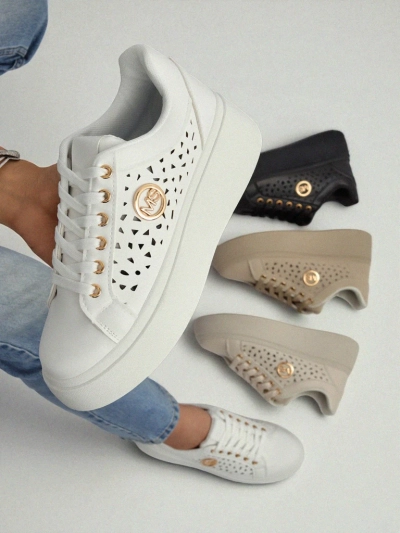 Aurelia Bianca – Білі Снікерси Платформа Royalfashion Ecru