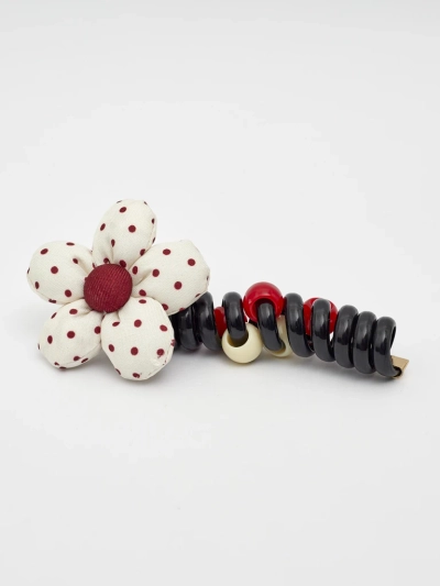 Royalfashion Elastická spirálová gumička do vlasů s malým kvítkem Blossom Coil