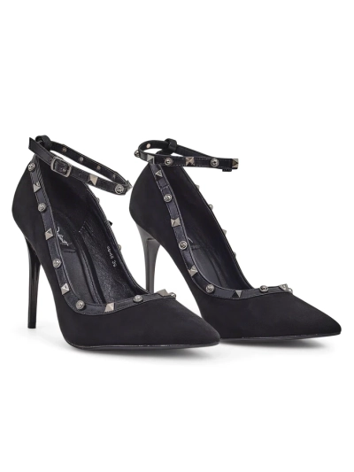 Royalfashion Dámské jehlové boty s cvočky a páskem Callose