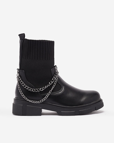 Чоботи жіночі чорні з верхом a'la sock Foldaf- Footwear