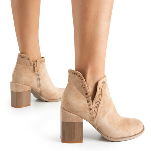 Світло-коричневі черевики на квадратному каблуці Lemere - Взуття