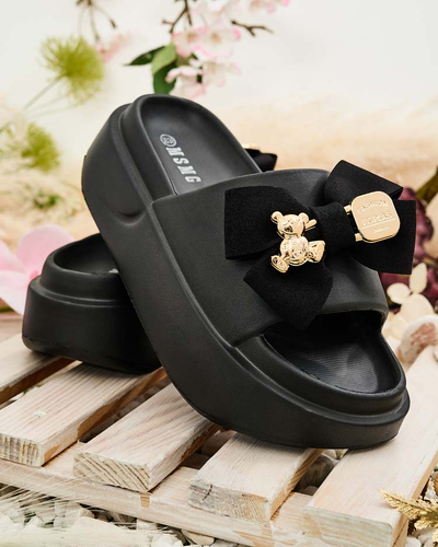 Royalfashion Dámské gumové žabky s ozdobnou mašlí Apis