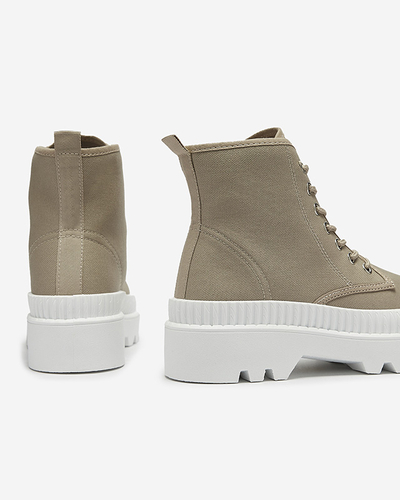 Světle hnědá dámská vysoká sportovní obuv a'la sneakers Serewa - Obuv