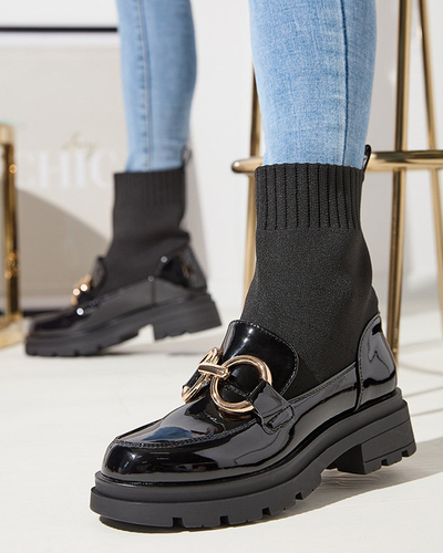 Černé dámské kozačky s ponožkou Accioi- Obuv