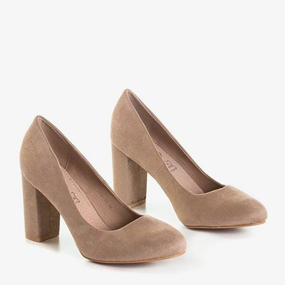 Béžová čerpadla na sloupu Amelle - Obuv