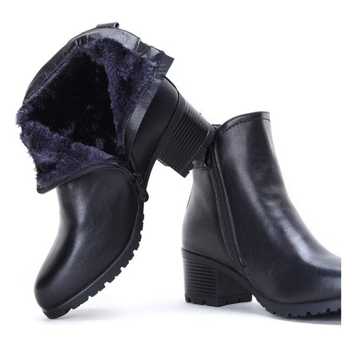 Czarne botki na słupku The Weekend - Obuwie