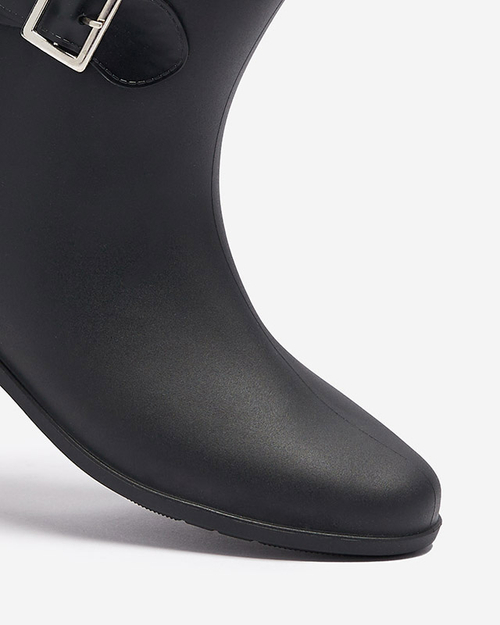 Чорні жіночі дощові чоботи матові з пряжкою Safoci - Взуття