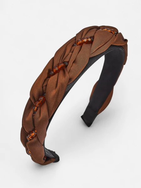 Royalfashion Пов'язка на волосся з плетінкою у косу та перлинками