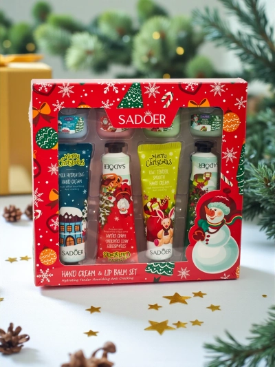 Sadoer Святковий набір кремів для рук та бальзамів для губ