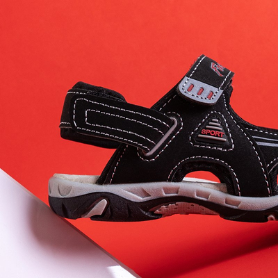 Černé chlapecké sandály na suchý zip Elbrus - obuv