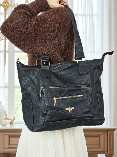 Dámská shopper kabelka z eko kůže prošívaná Marvaya