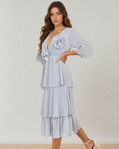 Royalfashion Dámské midi šaty s volánky