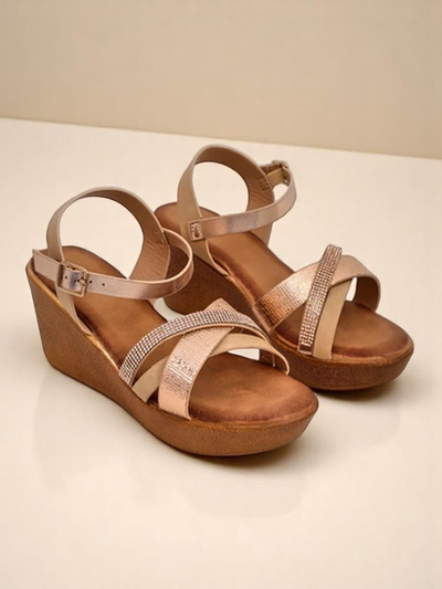 Royalfashion Dámské wedges sandály s kamínky a třpytkami Glittera