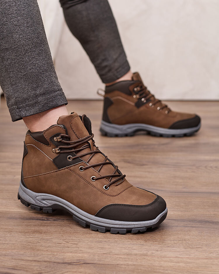 Royalfashion Tmavě hnědé pánské trekové boty Nokuki