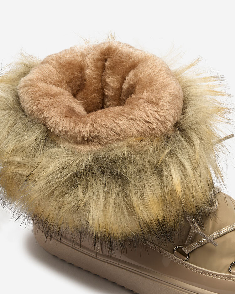 Royalfashion Světle hnědé nazouvací boty a'la snow boots for women Gomllo