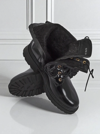 Pikované dámské kotníkové boty z ekologické kůže lakované Opal Verge