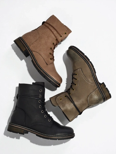 Eko kožené šněrovací dámské kotníkové boty Ravonna