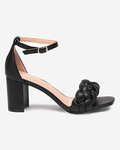 Жіночі чорні босоніжки з плетеним ремінцем Vispy - Взуття