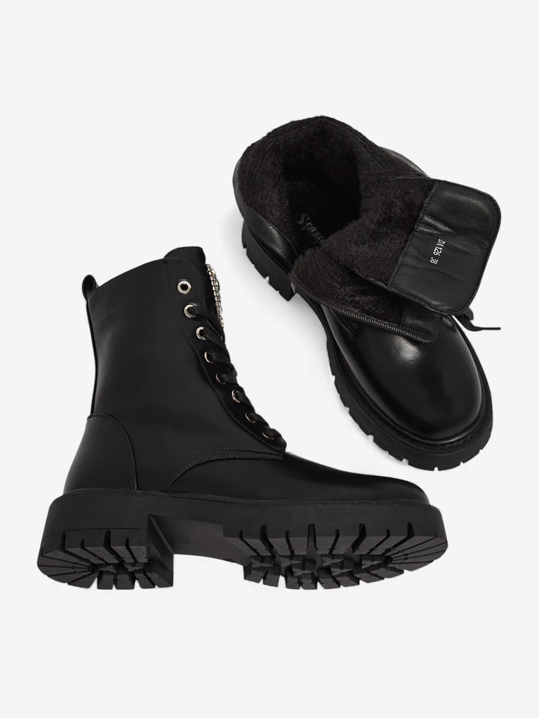 Dámské černé kožené elegantní boty Luna na podzim