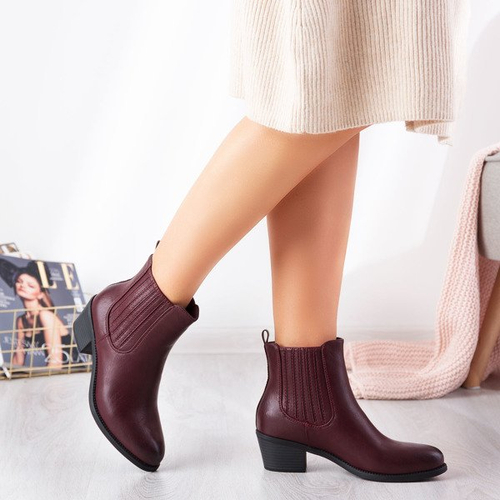 Бордові ковбоські черевики на низькому каблуці Westernias - Взуття