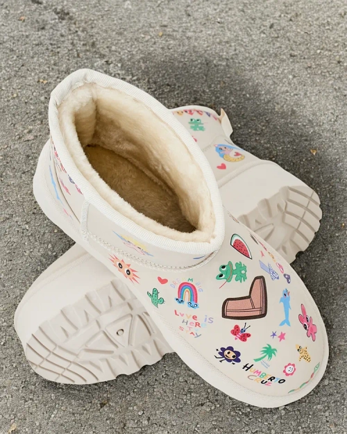 Короткі жіночі сніжні чоботи Royalfashion зі стікерами Hanaga