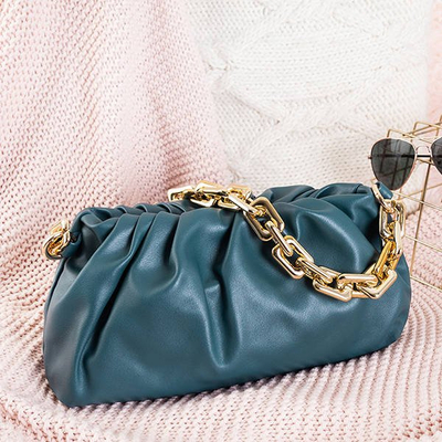 Modrá kabelka s řasením - Kabelky