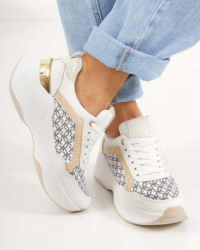 Béžová a bílá dámská sportovní obuv Weniso tenisky - Obuv