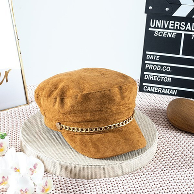 Дамський коричневий берет із козирком - Шапки