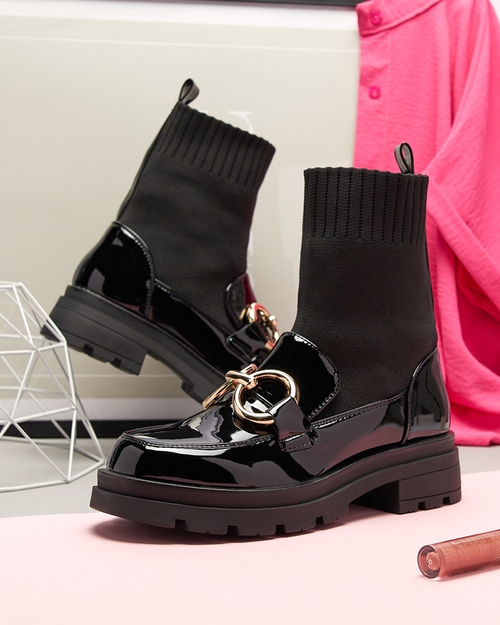 Чорні жіночі черевики з носком Accioi-Footwear