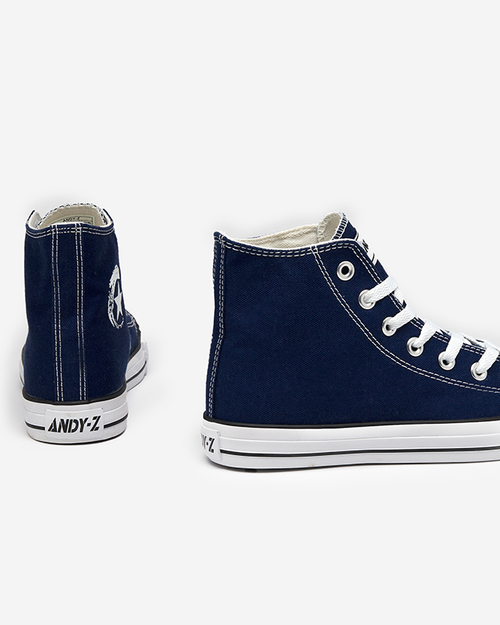 Темно-сині жіночі високі кеди Garet