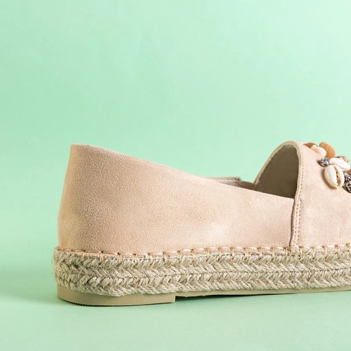 OUTLET Жіночі бежеві еспадрільї з прикрасами Mesar - Взуття