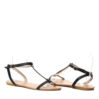 Czarne sandałki brokatowe Legacy- Obuwie