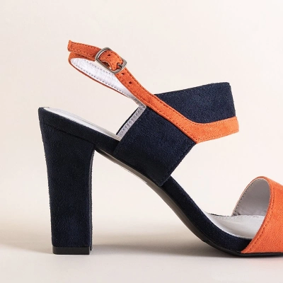 OUTLET Námořnické modré a oranžové dámské sandály od Tiffan - Footwear