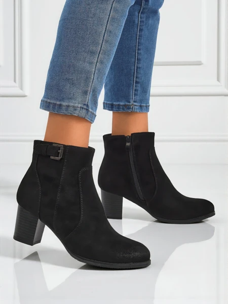 Dámské kotníkové boty eko semišové na podpatku Crimson Dusk