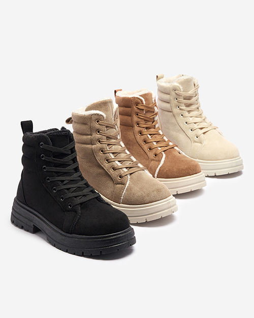 Жіночі утеплені черевики-трапери чорного кольору Tivica - Взуття