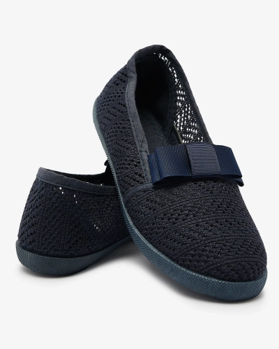 Жіночі кеди з бантиком темно-синього кольору Lolisa - Взуття