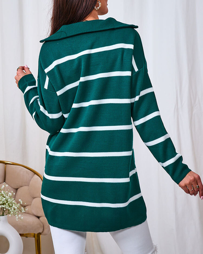 Светр жіночий зелений Royalfashion з відстібною водолазкою