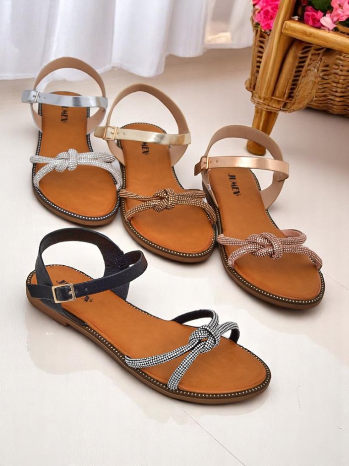 Royalfashion Dámské sandály s ozdobnými цирконии Bella Shine