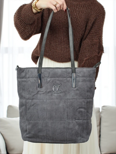 Dámská shopper kabelka Caryenne z eko semiše