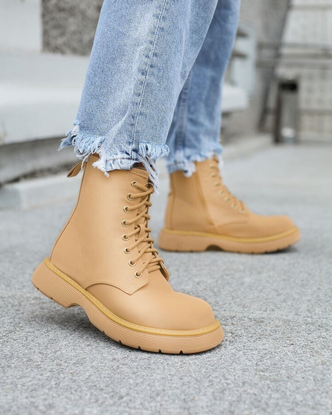 Жіночі черевики Royalfashion Matte світло-коричневі Kucillo